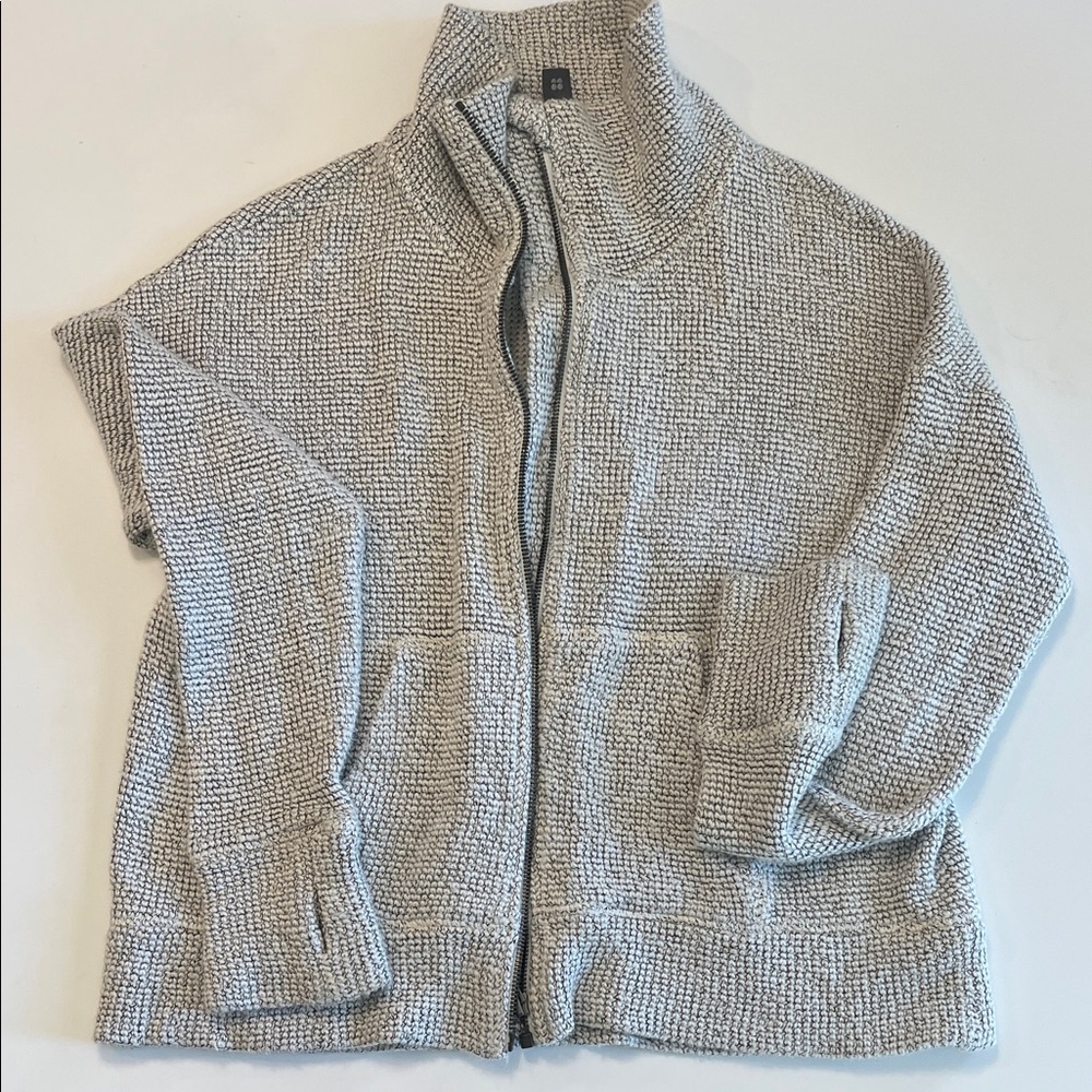 Sweaty Betty Textured Gray Knit Jacket